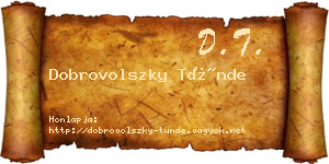 Dobrovolszky Tünde névjegykártya