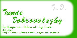 tunde dobrovolszky business card