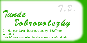 tunde dobrovolszky business card